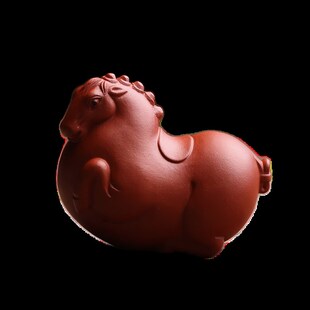 精选宜兴原矿紫砂茶宠摆件生肖马唐马名家全手工朱泥茶.玩精品可