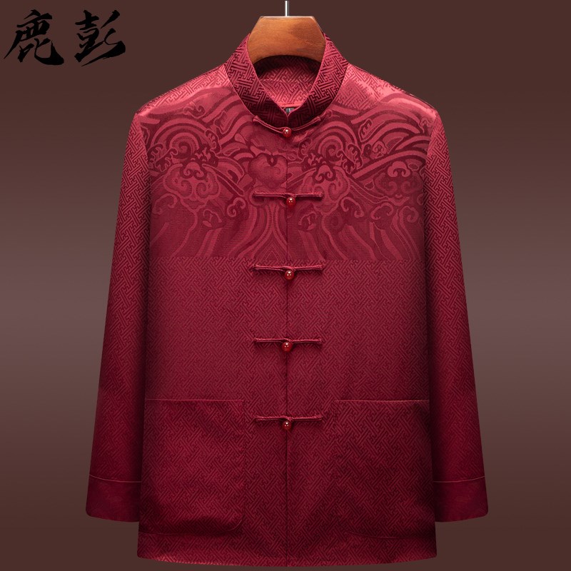 新选喜公公喜婆婆高端婚宴礼服唐装男中老年父母装爸爸.妈妈情侣