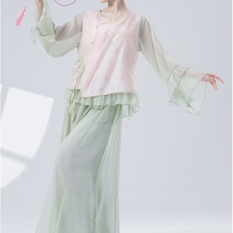 新选新款古典舞蹈服身q韵纱衣套装国风舞蹈节目表演服中国风演出