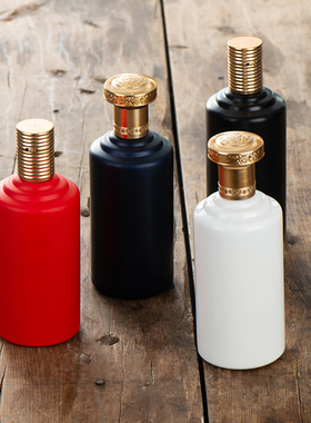 茅型酒高端婚宴黑色蓝色红一斤装玻璃空酒瓶高档卡口装酒白酒空瓶