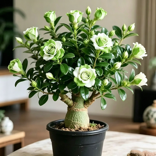 重瓣沙漠玫瑰老桩盆栽四季开花植物室内外好养耐旱懒人绿植花卉