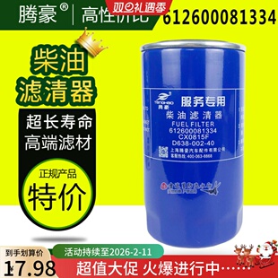 612600081334柴油滤芯适用于潍柴装载机CX0815F上柴D638-002-40+A