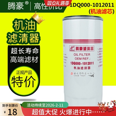 1DQ000-1012011机油滤芯适配玉柴四缸4102-4105 YJX-6555外JX0818
