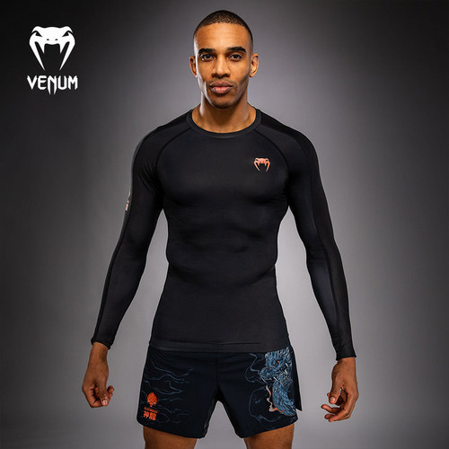 VENUM毒液Thunder Dragon长袖紧身衣男运动拳击服健身训练防磨