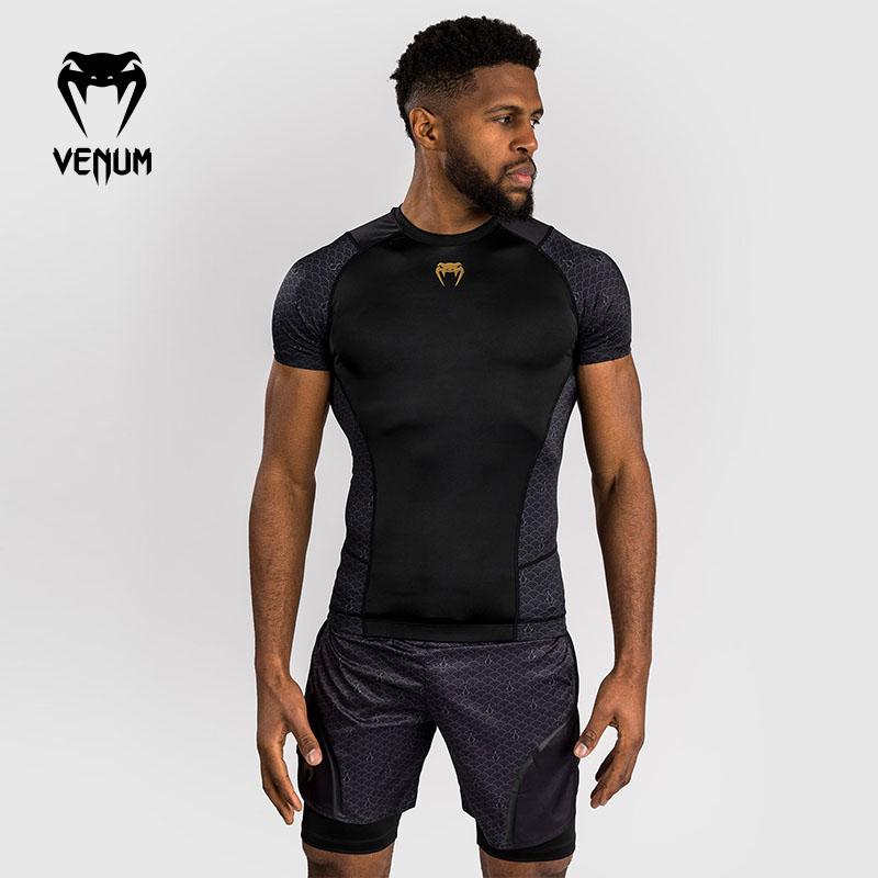 VENUM短袖紧身衣拳击运动训练衣