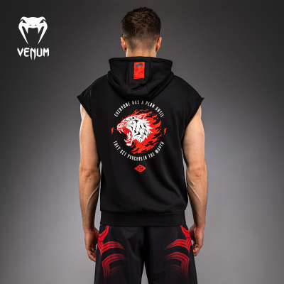 VENUM毒液迈克泰森Tiger男无袖T恤帽衫跑步运动健身训练休闲上衣