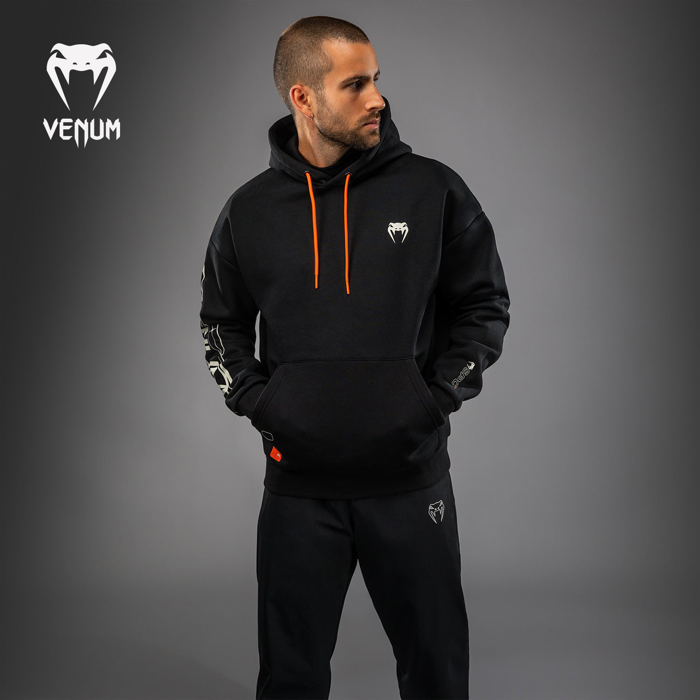 VENUM毒液Eclipse男士卫衣连帽黑色简约跑步运动上衣长袖套头