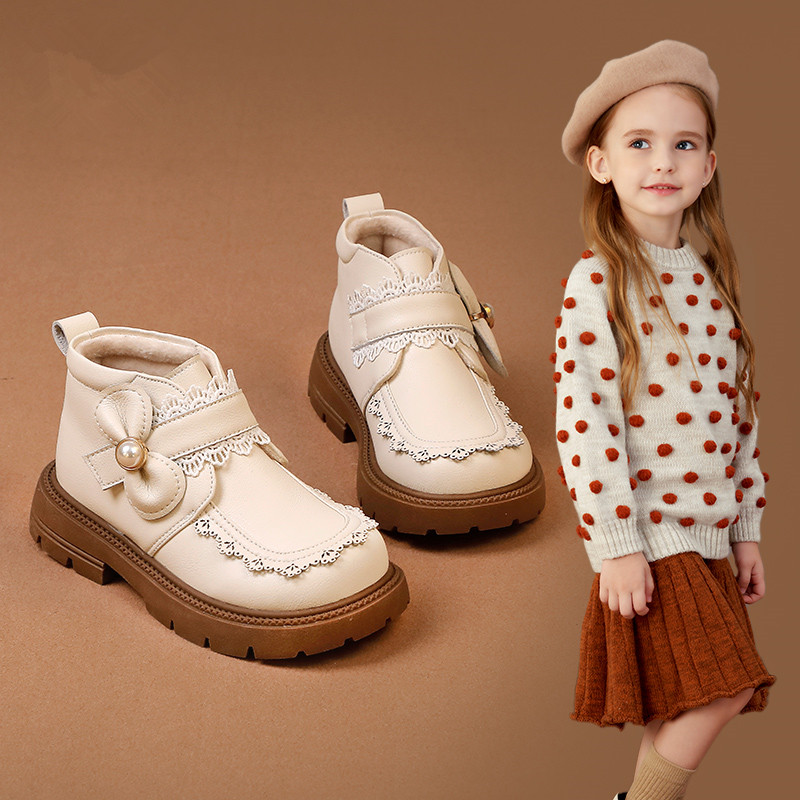 女童真皮软底小香风公主马丁靴