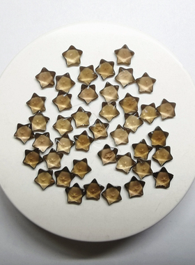 茶晶烟晶五角星尖底刻面切工裸石戒面镶嵌首饰饰品耳钉裸钻