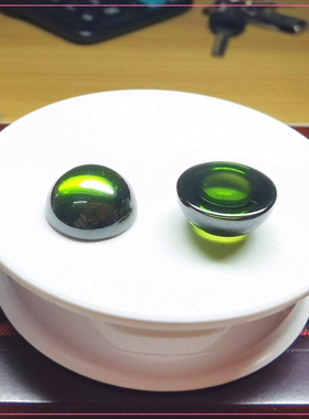 橄榄绿锆石15mm圆形平底素面