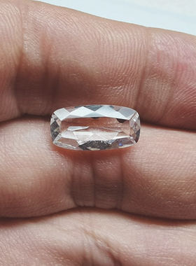 白水晶肥长方形7X14mm7X9mm尖底刻面裸石戒面镶嵌首饰主石