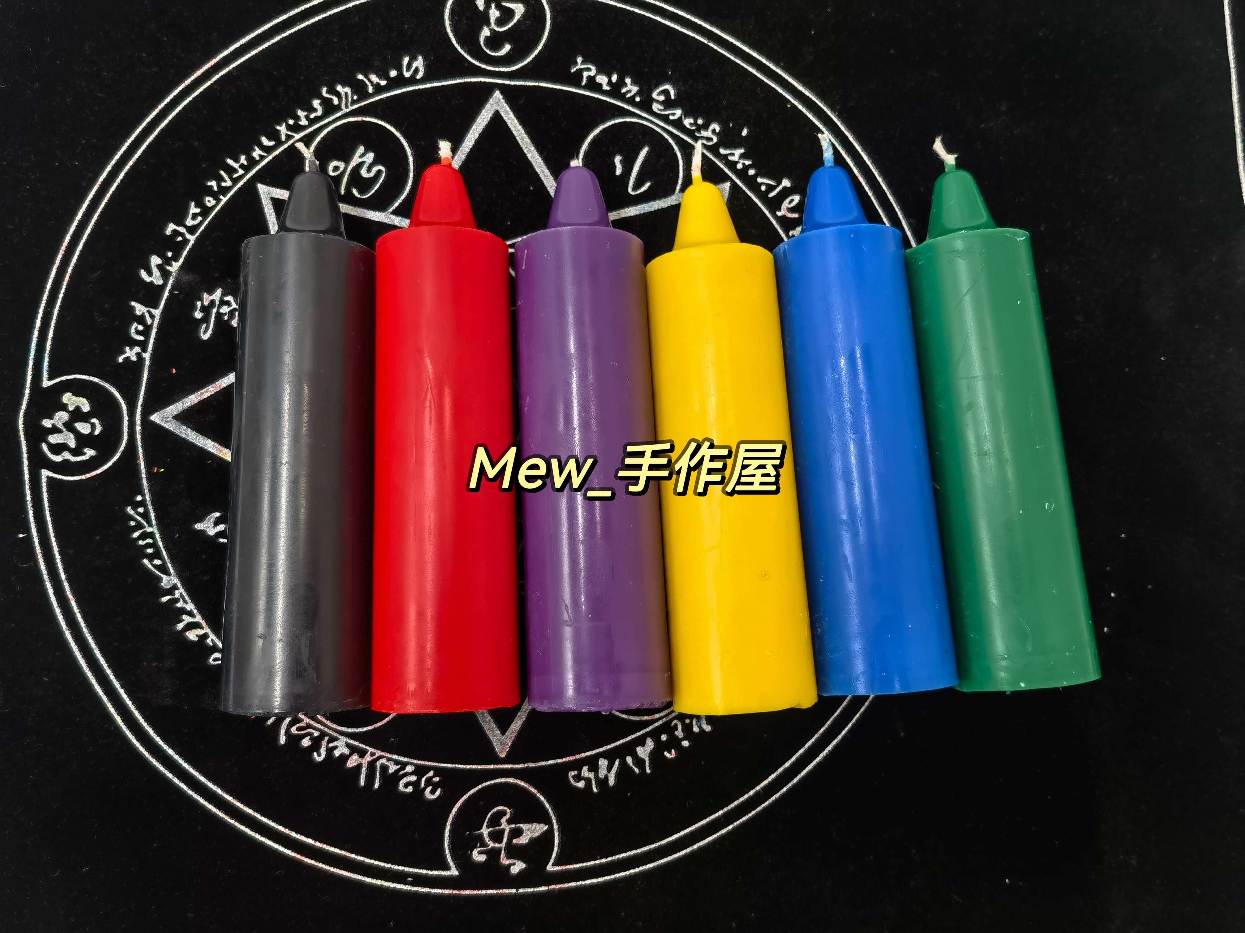 3.2×12cm手工制纯蜂蜡大豆蜡 彩色尖顶柱蜡/颜色可定制