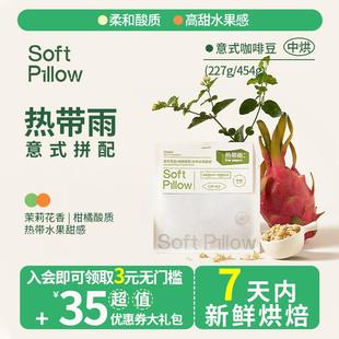 SoftPillow热带雨意式拼配中度烘焙耶加雪菲西达摩现磨粉咖啡豆