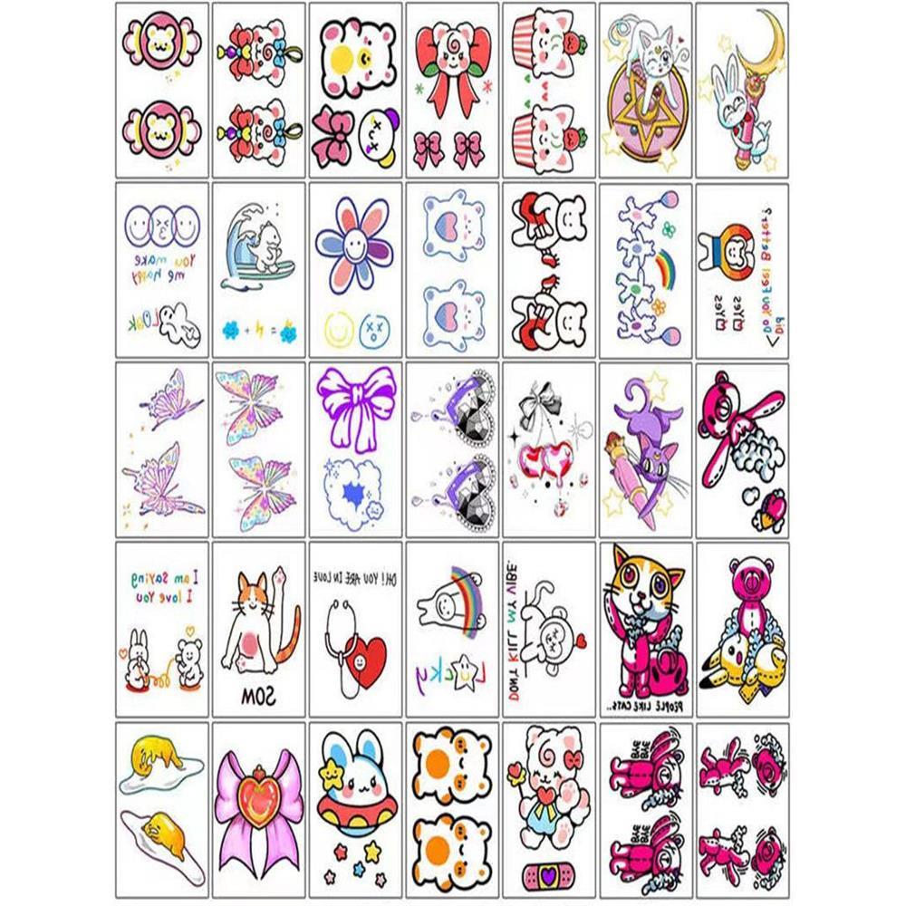 可爱纹身贴男女防水仿真持久韩国日系动漫儿童高级感纹身贴纸少女