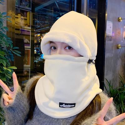 冬季女保暖口罩耳罩帽子围脖一体高颜值骑行防风防寒护脖面罩冬天