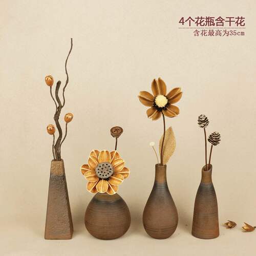 KS15新中式小摆件家居饰品装饰仿古小花瓶插花轻奢客厅玄关博物架