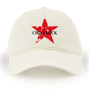 CHINAROCK红色五星摇滚乐队黑白色棒球帽水洗棉布面软顶时尚休闲