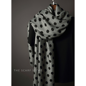 万年经典！原创复古赫本风法式优雅波点印花丝巾围巾披巾春秋季女
