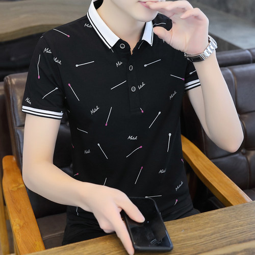 纯棉男士短袖潮流有领polo衫丅恤