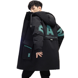 青少年冬季中长款棉衣男士外套加厚羽绒棉服初中高中学生棉袄冬装