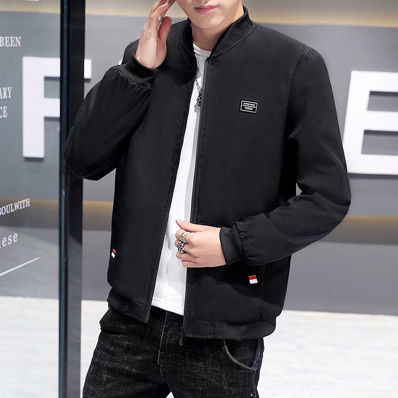 春秋男士外套休闲运动夹克青少年学生潮流上衣服薄款立领男装褂子