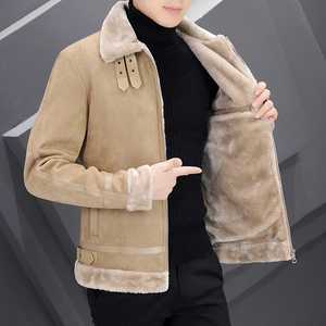 男士冬季外套新款2023年加厚棉衣潮流皮毛一体男装冬装衣服潮棉袄