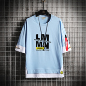 夏季 衣服 一套装 青少年短袖 t恤男孩潮流大童高中初中学生潮牌半袖