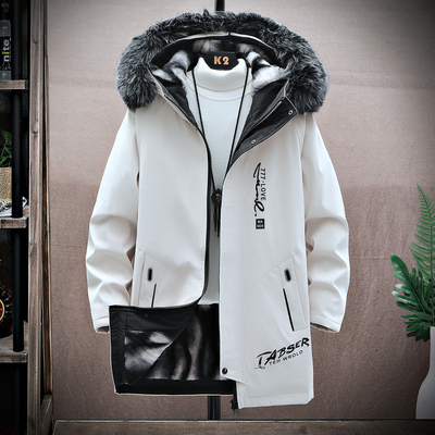 羽绒服男中长款冬季2025年新款青年潮流派克棉服男装加绒加厚外套