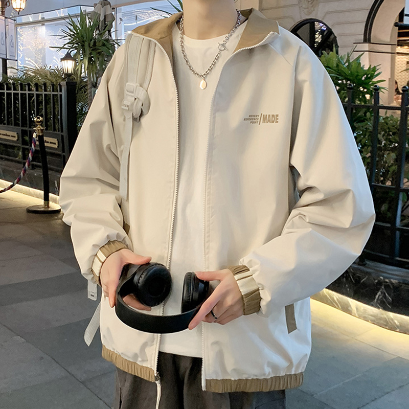 双面穿立领夹克男士潮牌春