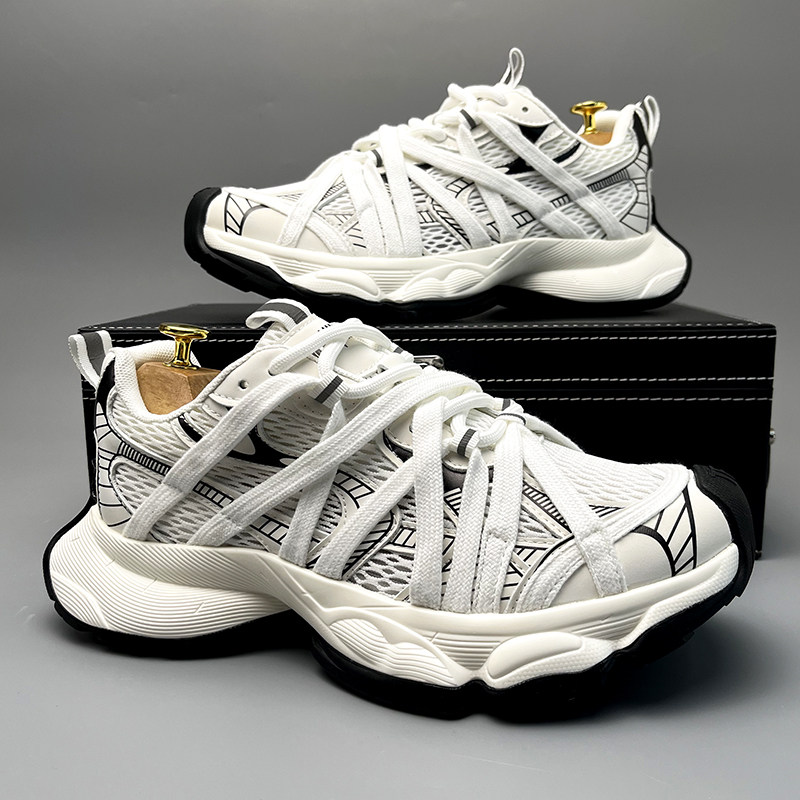 潮牌老爹鞋男款2025夏季新款小众设计网面透气运动鞋百搭软底鞋子,流行男鞋,老爹鞋,淘宝优惠券,粉丝福利购,淘宝优惠卷