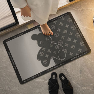 瑞恩家用浴室地垫卫生间厕所门口吸水防滑脚垫卫浴速干进门垫软垫