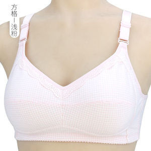 中老年人文胸无钢圈胸罩彩棉薄款妈妈背心式中年内衣女全罩杯纯棉