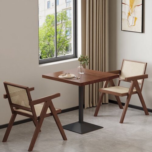 实木餐桌椅组合复古小户型