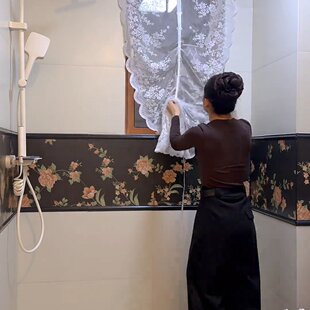 窗帘窗帘新款2026高档客厅魔术贴蕾丝厨房隔断气球帘提拉帘2026