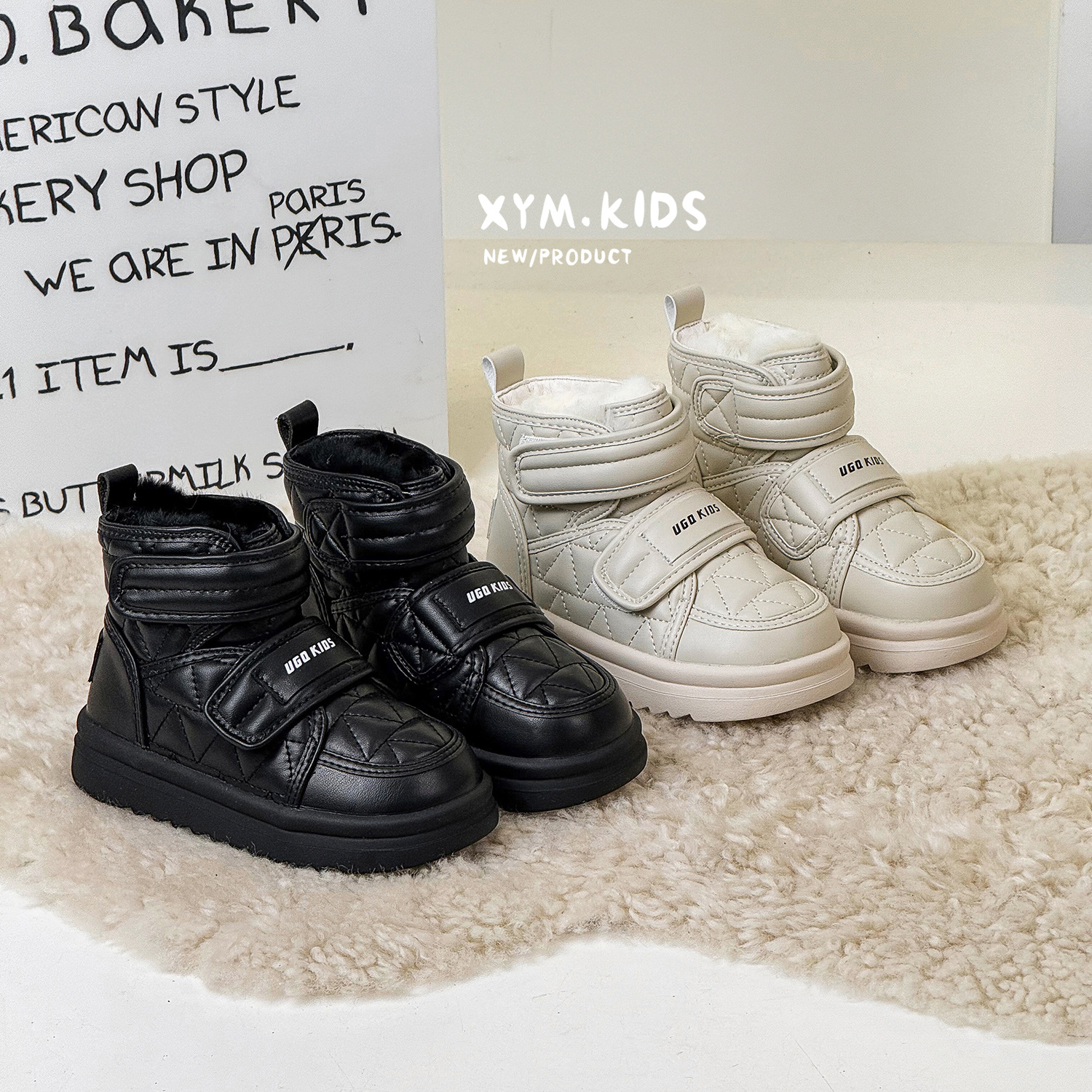 纯真品牌童装 冬款儿童鞋子 韩版女童靴子运动保暖大棉雪地靴