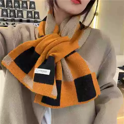 Трикотажный короткий демисезонный универсальный удерживающий тепло шарф, в корейском стиле