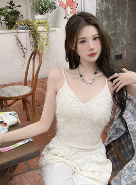 ICYNUDE官方店金丝绒吊带背心女新款内搭外穿V领修身时尚短款上衣