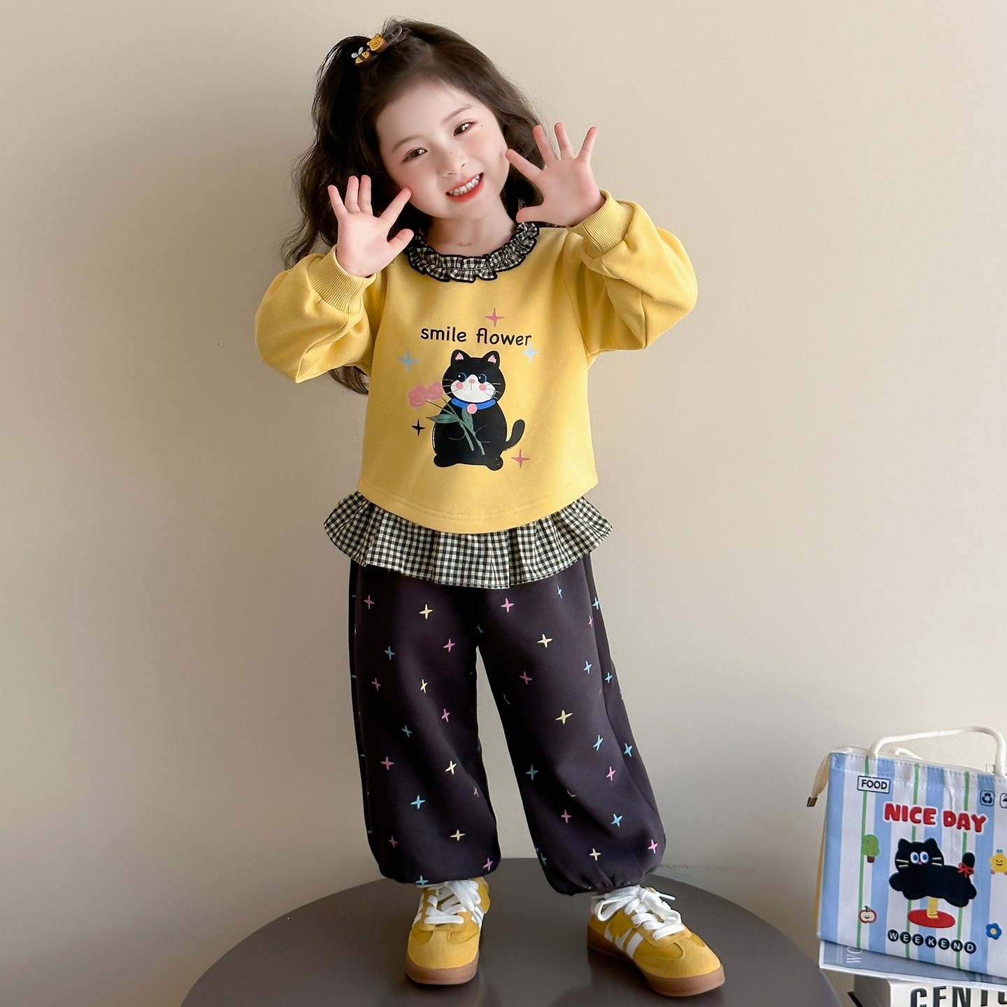 女童套装秋季2025新款洋气童装早秋穿搭时髦女宝宝春秋装两件套潮