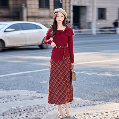 韩序官方正品苏昔2026新款女装6春季新款设计感红色不规则针织