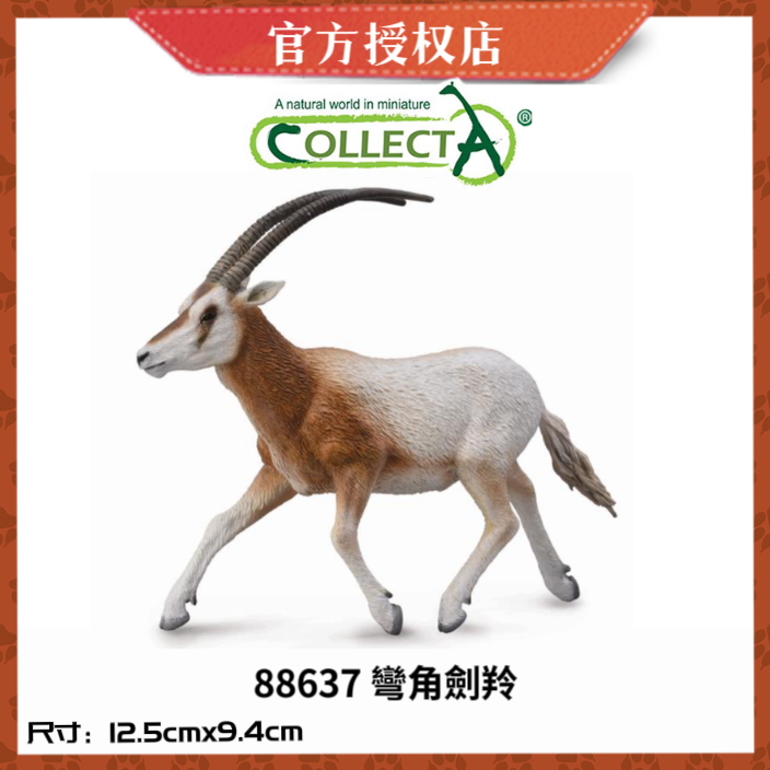 英国CollectA我你他野生动物模型玩具88637 弯角剑羚