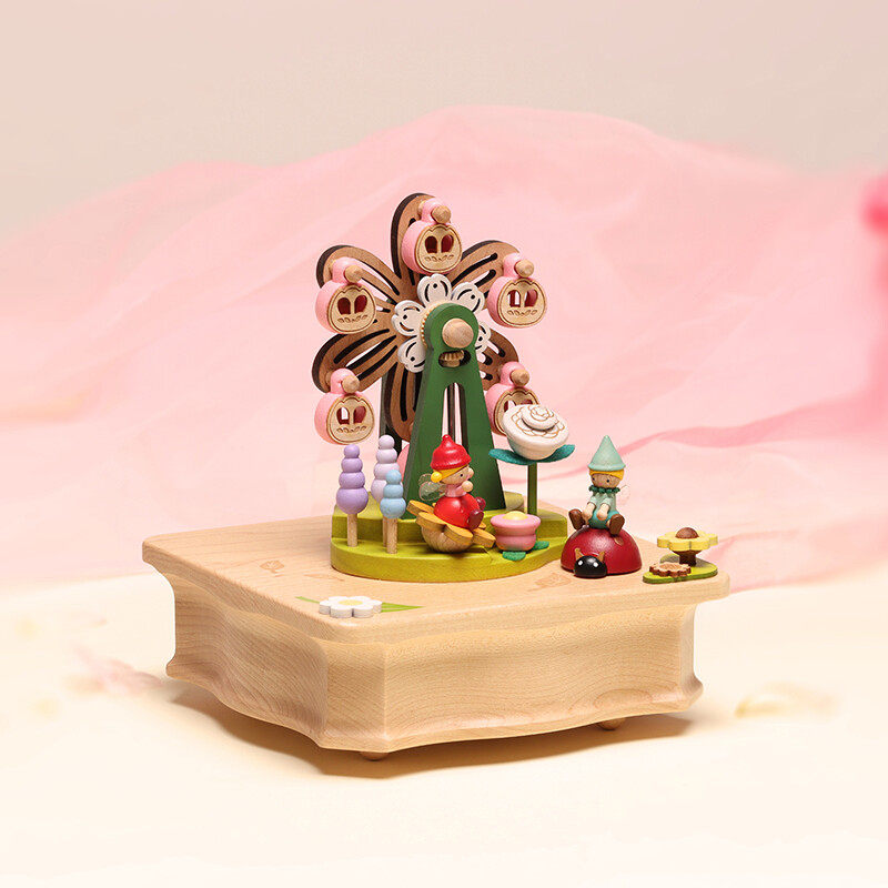 숲 나무 재미 귀여운 꽃 요정 정원 관람차 나무 오르골 커플의 생일을위한 크리 에이 티브 선물 뮤직 박스
