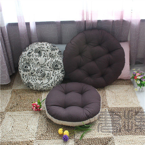 亚麻老粗布圆形坐垫学生凳子冬季座垫布艺垫子椅子办公室加厚包邮