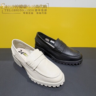 24Hrs/24小时女鞋超轻厚底乐福鞋复古英伦风小皮鞋一脚蹬26092