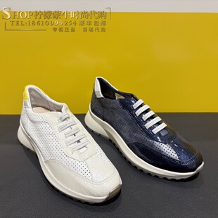 24Hrs/24小时正品女鞋舒适休闲运动鞋镂空透气牛皮拼接单鞋25997