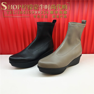 乳胶厚底时尚 achette雅氏女鞋 2023秋季 新品 靴松糕底短靴 尖头时装