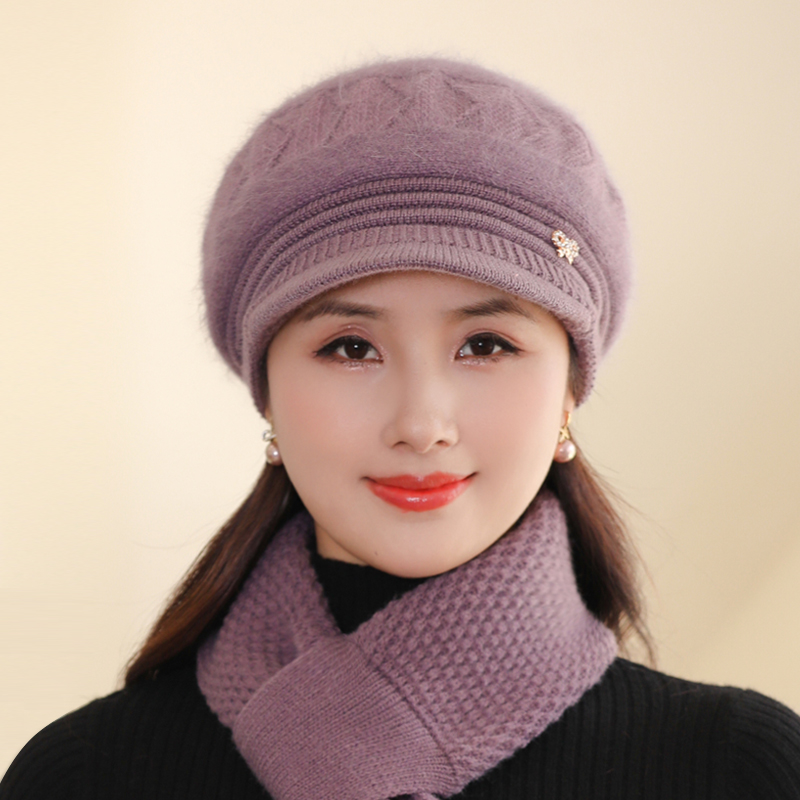 中老年人帽子女冬保暖加绒妈妈帽