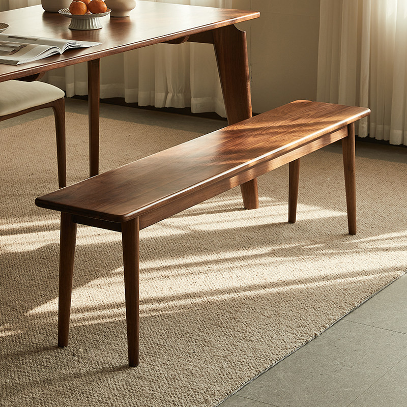 yamoo北美黑胡桃木长凳北欧简约全实木换鞋床尾凳家用餐桌长条凳,住宅家具,床尾凳/长凳,淘宝优惠券,粉丝福利购,淘宝优惠卷