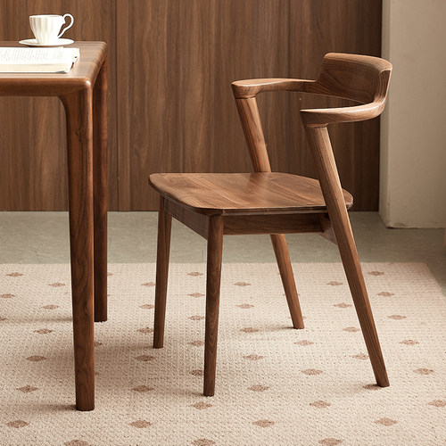 黑胡桃木餐椅YAMOO餐桌椅