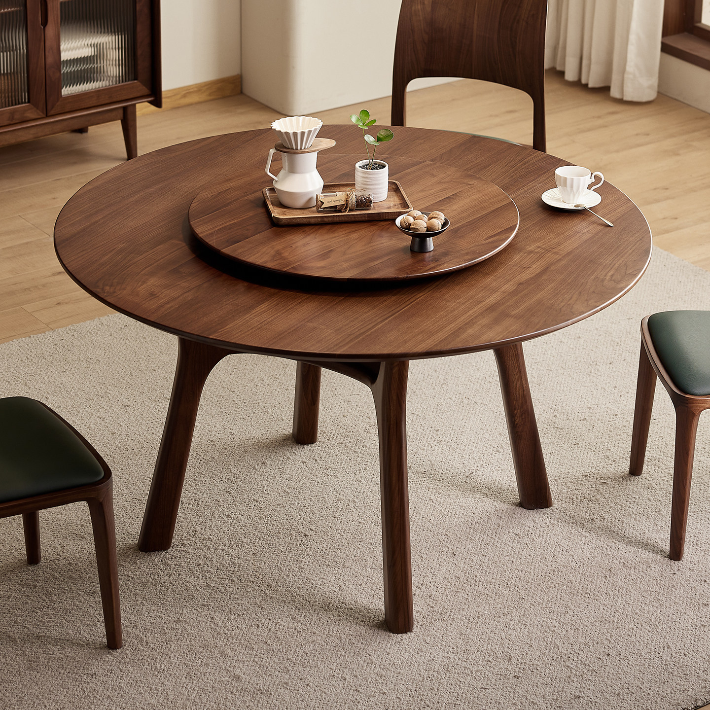 yamoo北美黑胡桃木圆桌