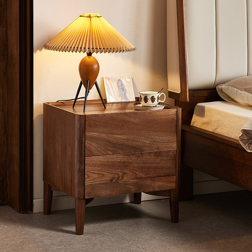 yamoo北美黑胡桃木北欧床头柜